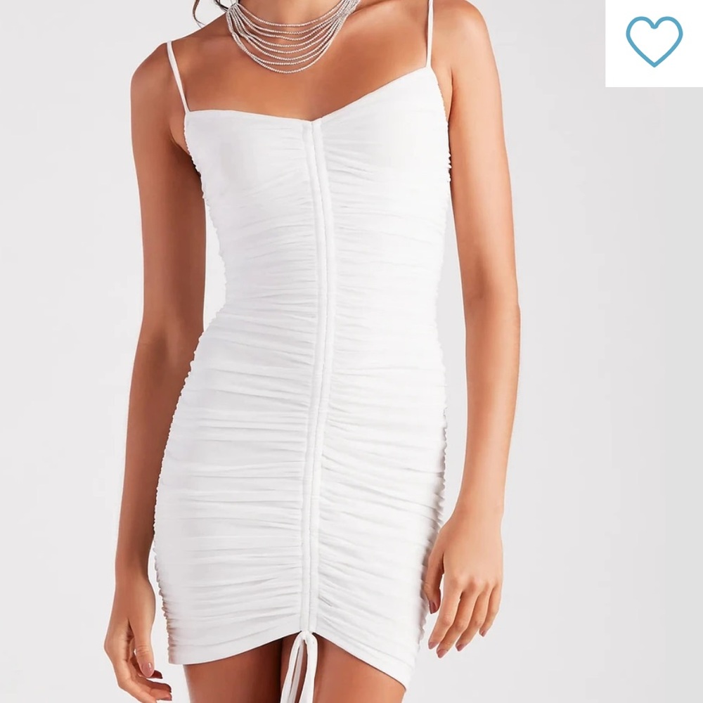 Windsor VIP Only V-Neck Ruched Mini Dress L NWT